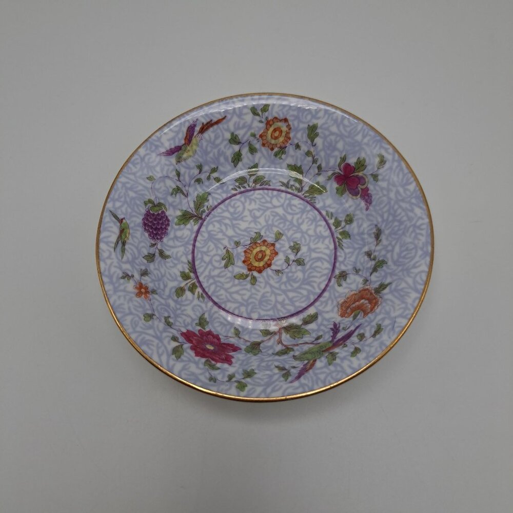 Crown Staffordshire Bird of Paradise England Floral Sauce Bowl Vintage